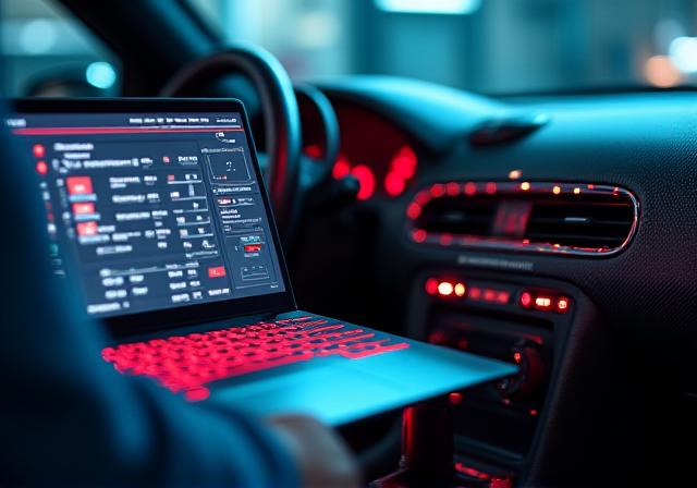 Technician performing ECU remapping