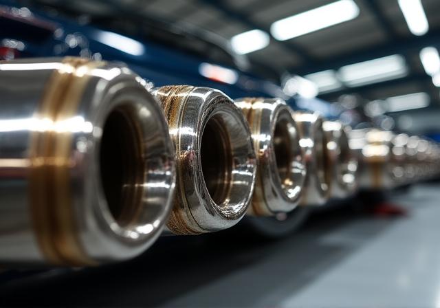 Polished aftermarket exhaust system