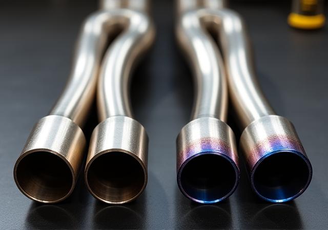 Comparison of stainless steel and titanium exhaust pipes
