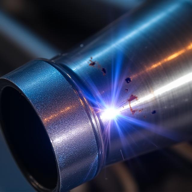 Exquisite titanium exhaust welding detail
